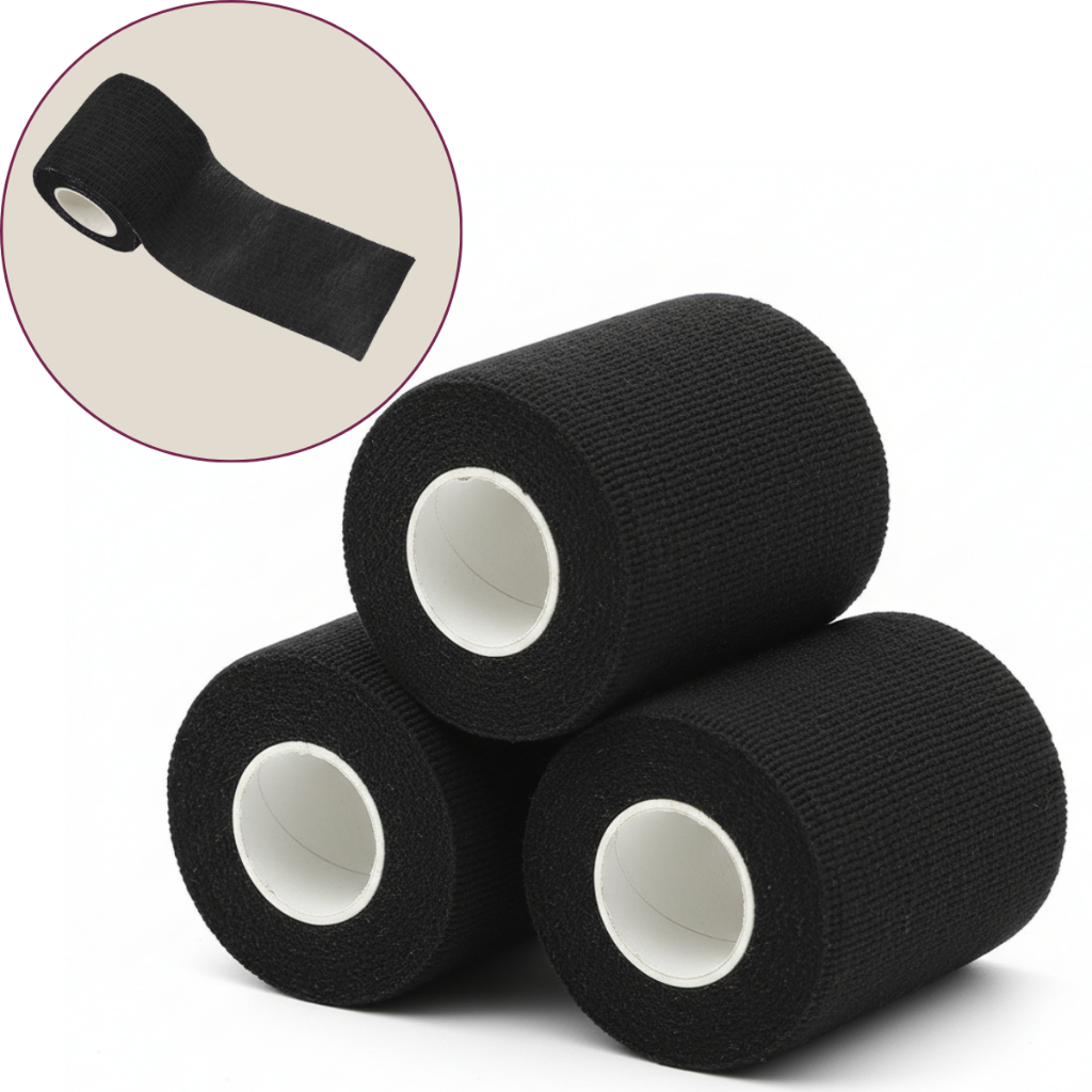 Kit 3 Rolos Bandagem Coesiva 5cm x 4,5m Faixa Elástica Compressiva Autoadesiva Lisa Treino Versátil