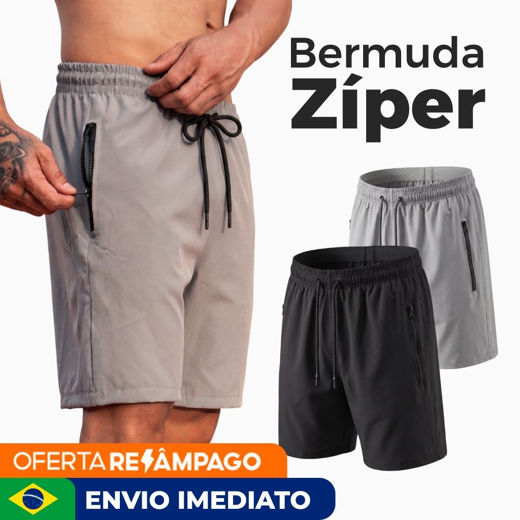 BERMUDA MASCULINA ACADEMIA TACTEL COM ELASTANO bolso com ziper shorts com ziper alta qualidade