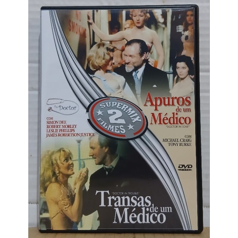 Dvd Apuros de Um Médico + Transas de Um Médico - 2 Filmes em 1 Dvd - Deslacrado Sem Uso