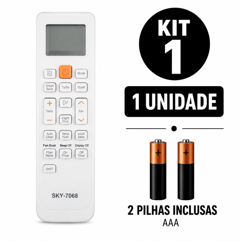 Controle Remoto Compatível Com Ar Condicionado Split Samsung Virus Doctor Arh5026