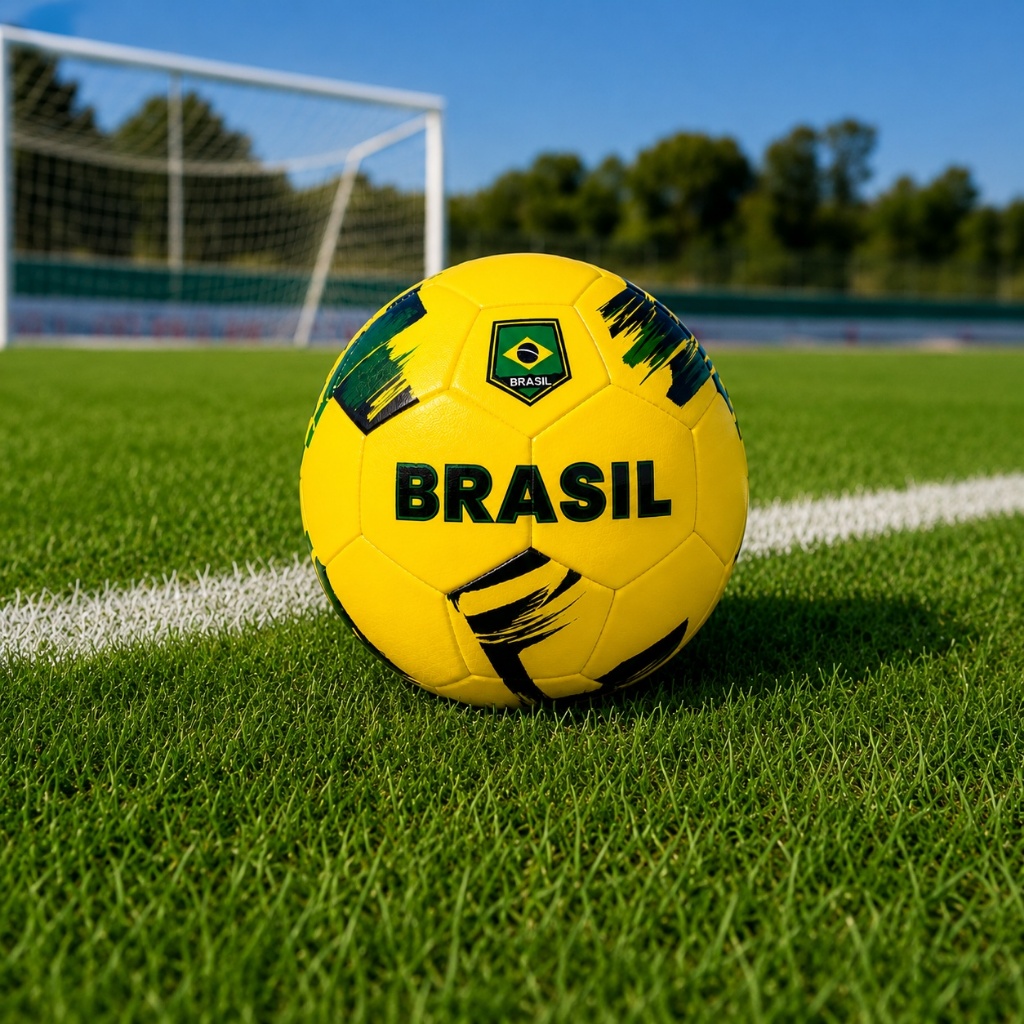 Bola de Futebol Brasil Seleção Brasileira Tamanho 5 Oficial Campo e Society Costurada Resistente