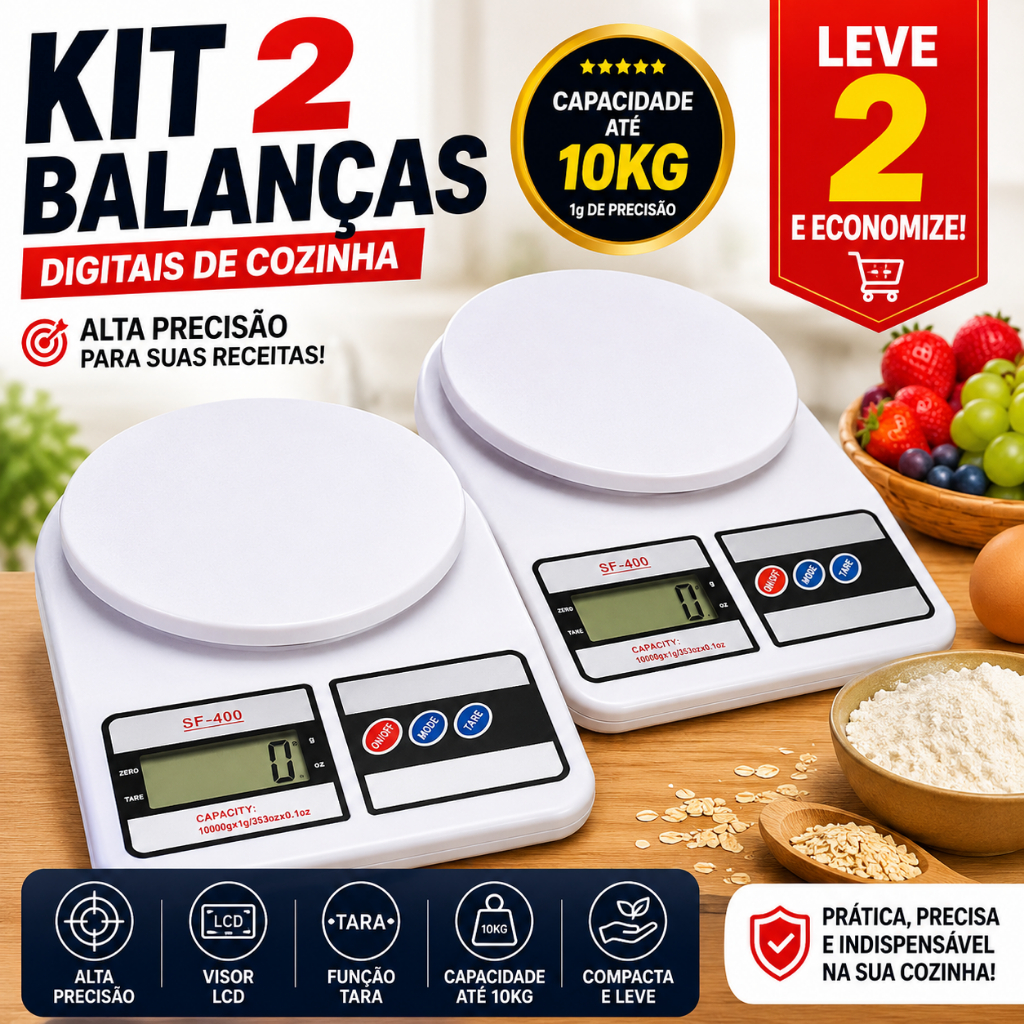Balanças Digitais Cozinha 10kg Alta Precisão LCD Culinária Dieta Nutricional