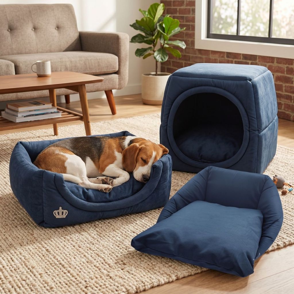 Cama Toca Iglu 3 em 1 Para Cachorro Gato Pet Casa Casinha Caminha Sofá Com Almofada