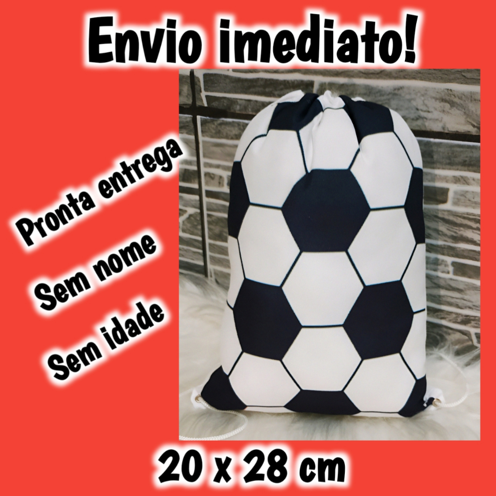 Mochilinhas Bola de Futebol Festa Infantil Sacochila Bolsa para Doces Lembrancinha Aniversário