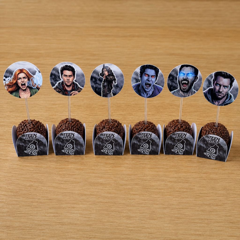 TEEN WOLF - FORMINHAS E TOPINHOS DE DOCE PERSONALIZADOS TEEN WOLF - 40/80/120/160/200 UN PRA DOCES