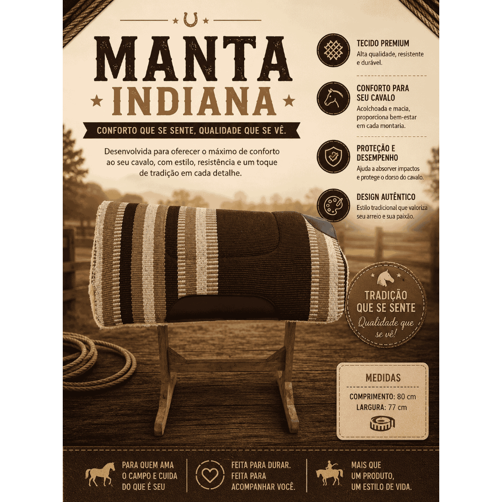 Manta Indiana Selaria – Ideal para Diversos Tipos de Sela