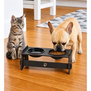 Comedouro Pet Elevado Mdf Com Tigela e Tampa  Para Gato Cachorro Mdf Pronta Entrega
