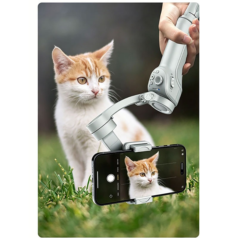 Estabilizador de Celular 3 Eixos Anti‑vibração Seguimento Facial Inteligente Tripé Portátil para Live e Fotografia