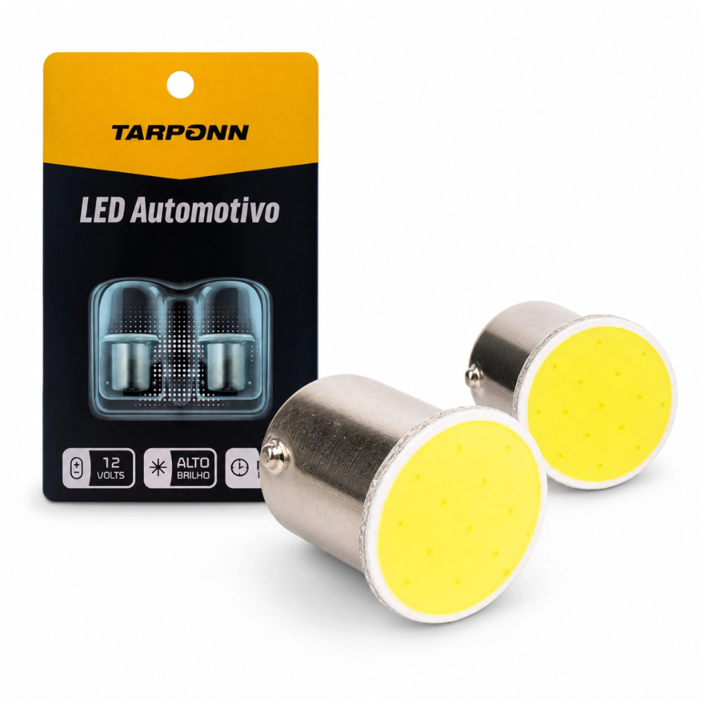 Par Lampada Led Lanterna Traseira Ré Pingo Ba15s 1 Polo 12v 6000k