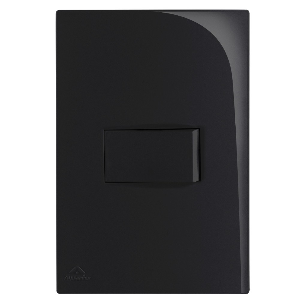 Conjunto Interruptor Simples 4x2 Preto Brilho Linha Lissê