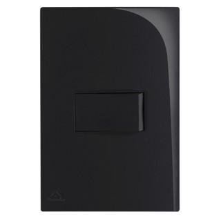 Conjunto Interruptor Simples 4x2 Preto Brilho Linha Lissê