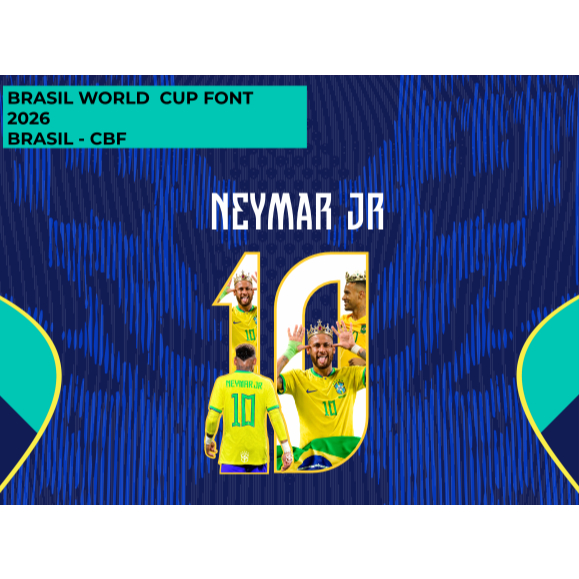 DTF - Têxtil | Personalização NEYMAR JR (10) Para camisa de time - BRASIL CUP WORLD 2026
