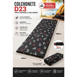 Colchonete para dormir 188x60x3cm d23 -colchonete pratico multiuso leve portatil dobravel-envio imediato