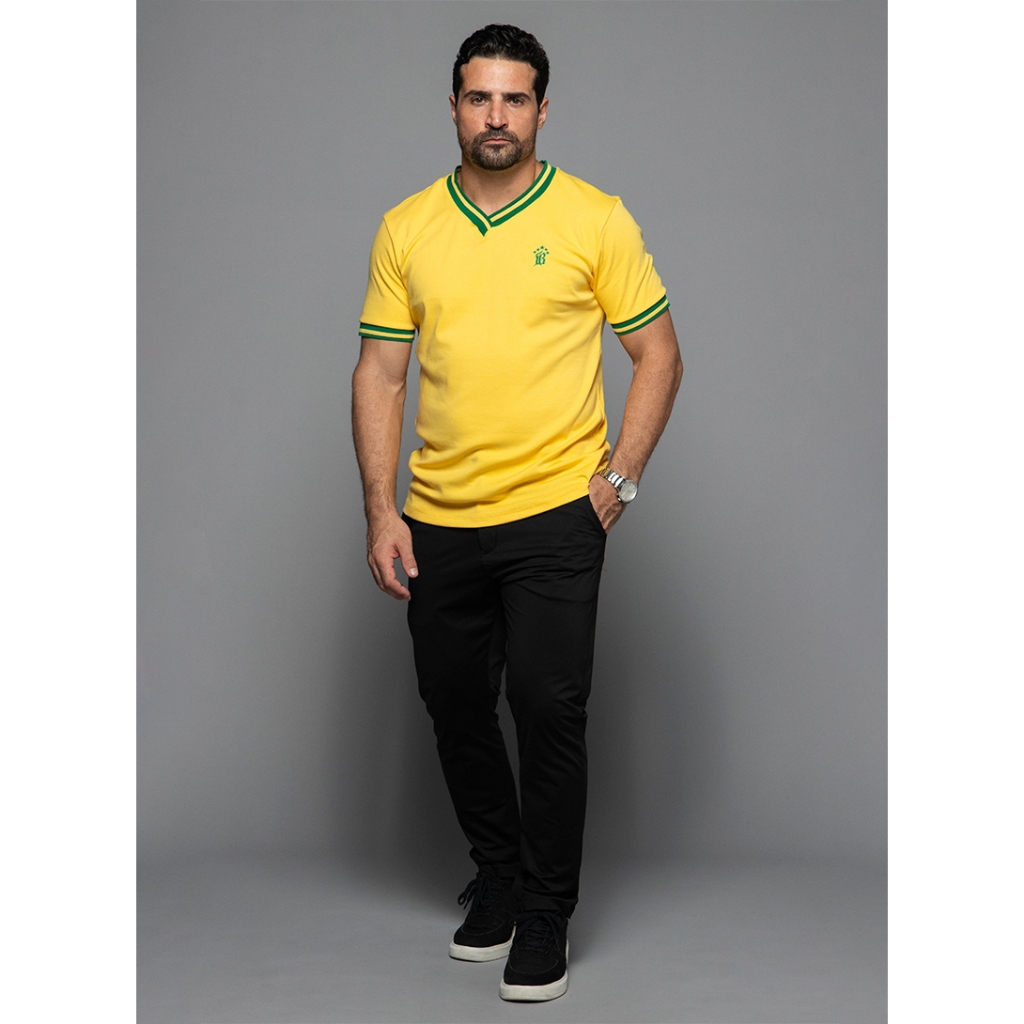 Camiseta Do Brasil Gola V Edição Especial Confortavel + Pacotinho De Figurinha Da Copa Do Mundo 2026
