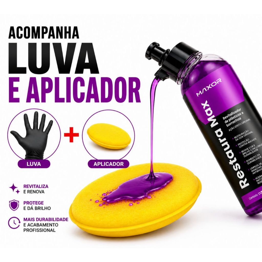 Revitalizador Plastico Automotivo Plástico e Borracha Moto Carro 120 Ml