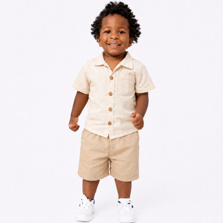 Conjunto Infantil Camisa e Bermuda Menino Mauricinho Roupa Blogueirinho Confortável Estiloso