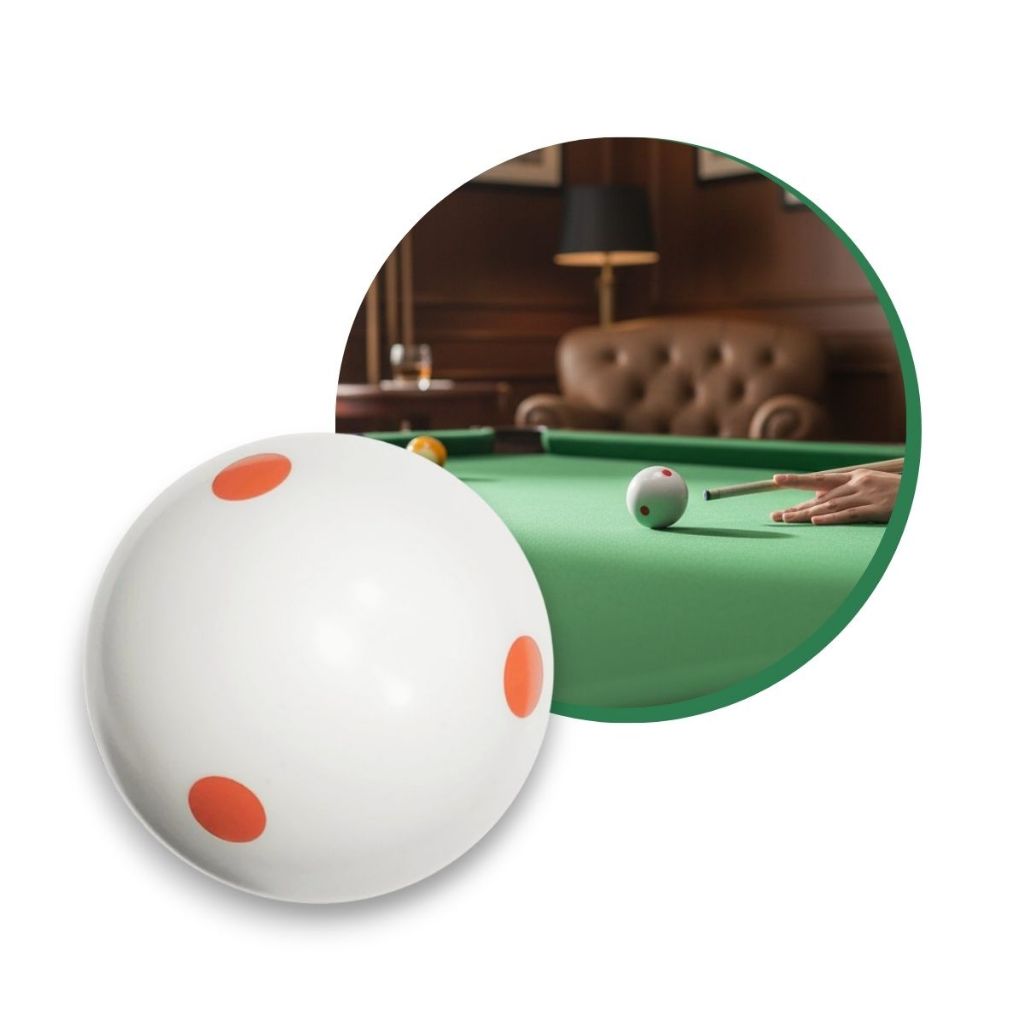 Bola Bilhar Branca de Treino Bolão Sinuca Snooker Profissional Red Dots 54mm 57mm