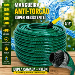Mangueira Trançada 10 a 50 Metros Resistente e Flexível para Jardim Anti-Torção