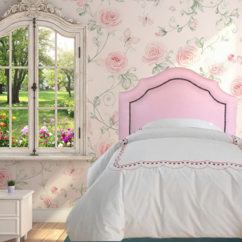 Cabeceira de Cama Box  Solteiro Provençal Glamour com Tachas