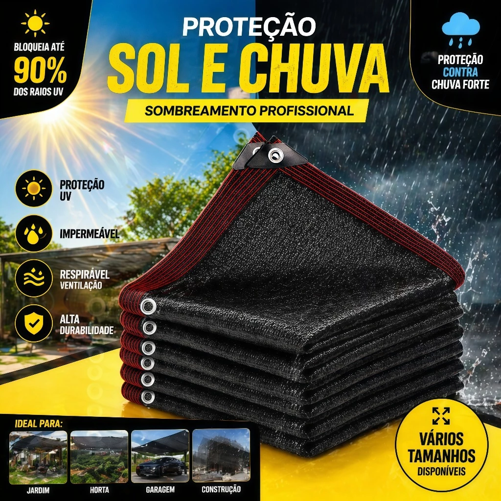 Tela Sombrite Durável Resistente ao Sol e Chuva 95% UV Multiuso Jardim Garagem — imagem 1