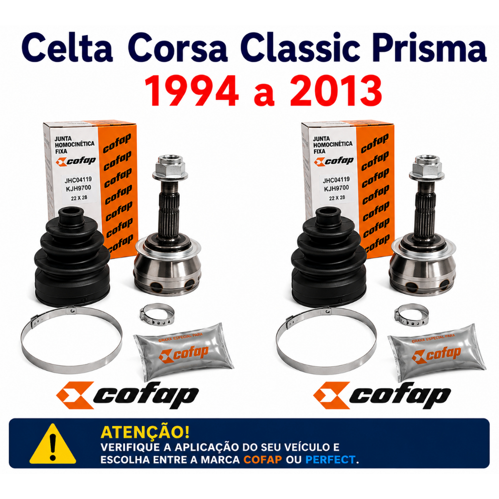 Par Junta Homocinética Celta Corsa Classic Prisma 1994 a 2013