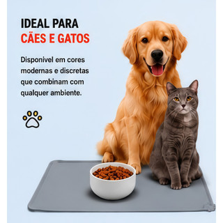 Tapete silicone pet impermeável antideslizante, para cãese gatos, fácil limpar, dobrável, anti respingo, vários tamanhos