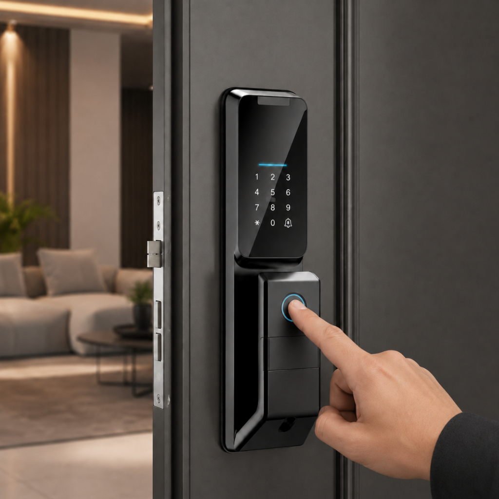 Fechadura Digital Eletrônica Biométrica Para Porta Segurança