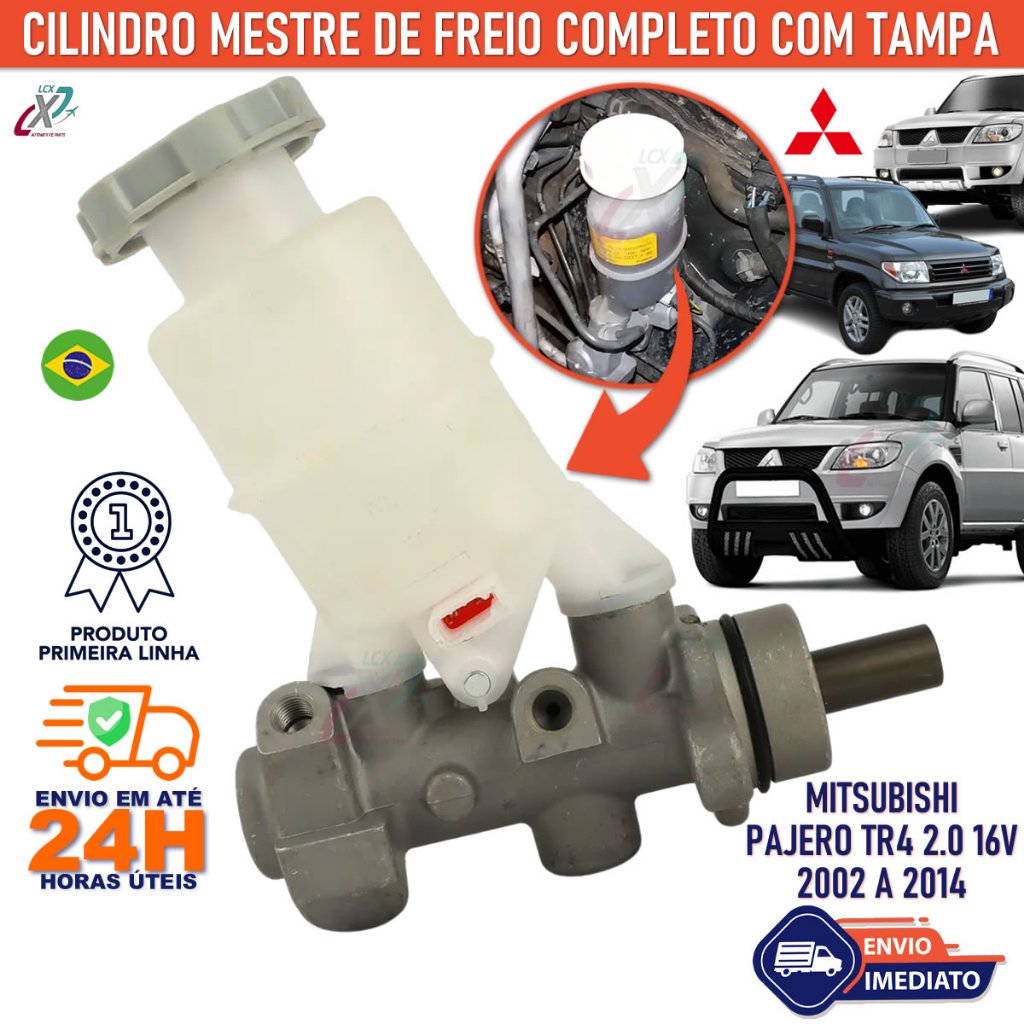 Cilindro Mestre de Freio Pajero TR4 2.0 16V 2002 a 2015 Com ABS Completo Com Reservatorio Tampa e NF