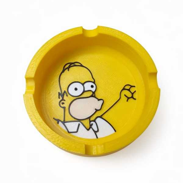 Cinzeiro + Capa para Isqueiro Homer Simpson 🍩 Kit Geek Estiloso
