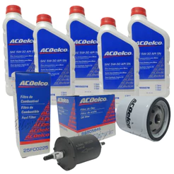 Kit Revisão Original GM ACdelco 5 Litros de Óleo 5W30 Semissintético +Filtro Óleo+Filtro Combustível