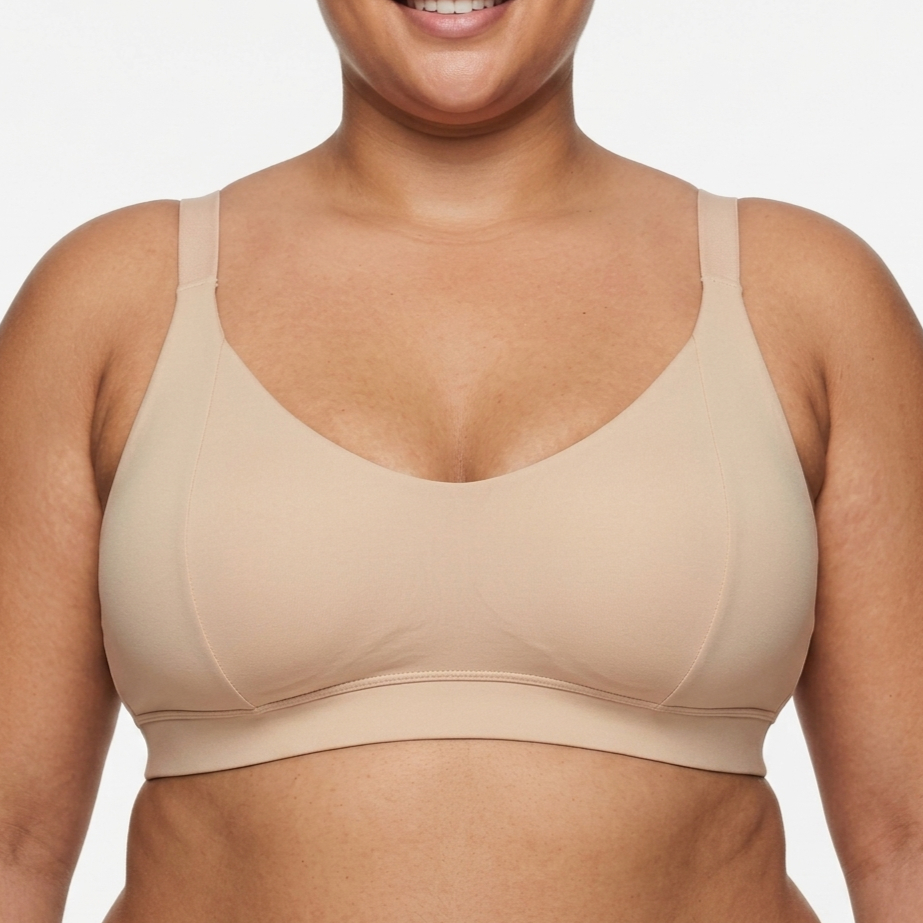 Sutiã Top Plus Size sem Bojo e sem Aro com Alça Larga Regulável Super Confortável Alta Sustentação