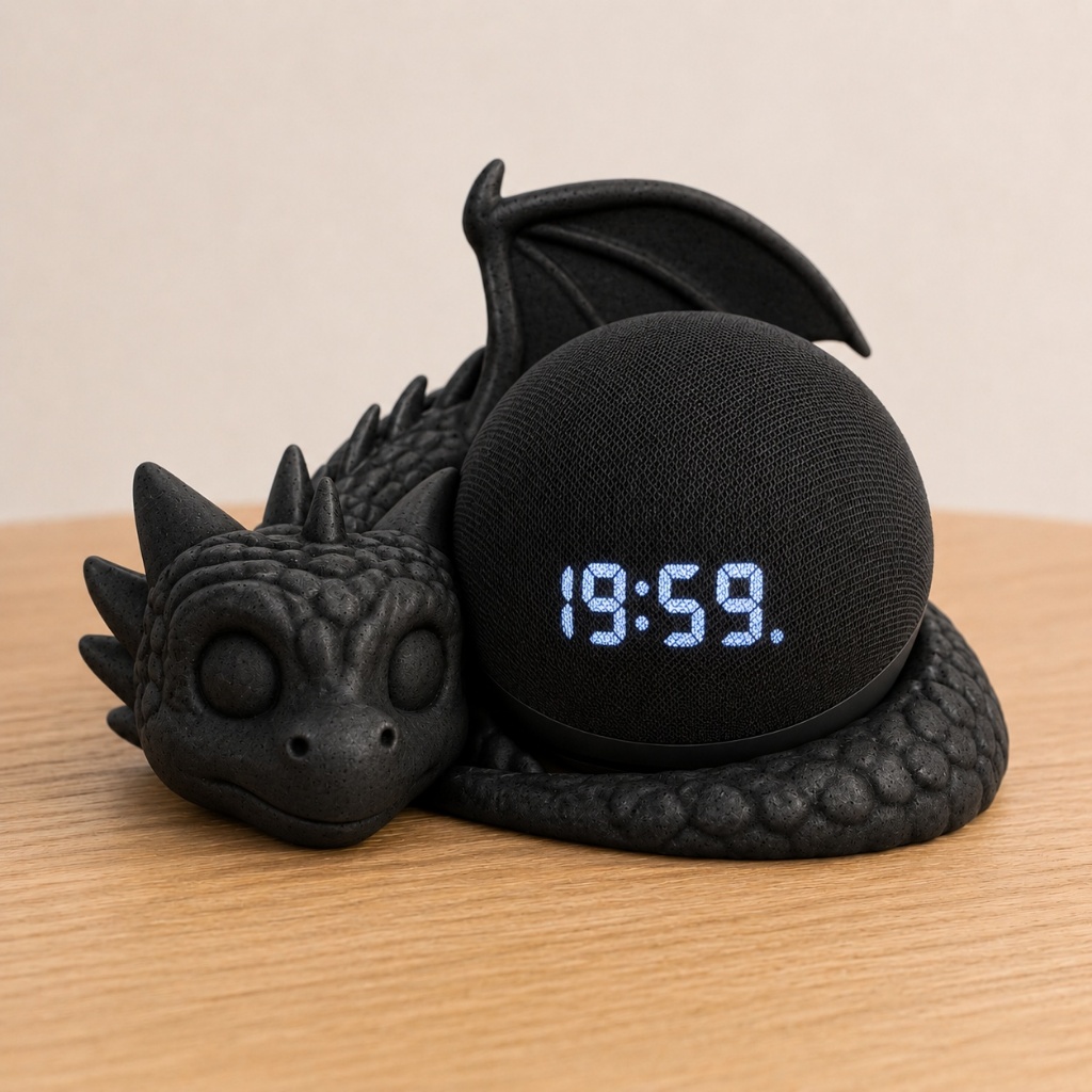 Suporte Dragão Alexa Echo Dot Decorativo Geek Gamer Quarto Sala Escritório