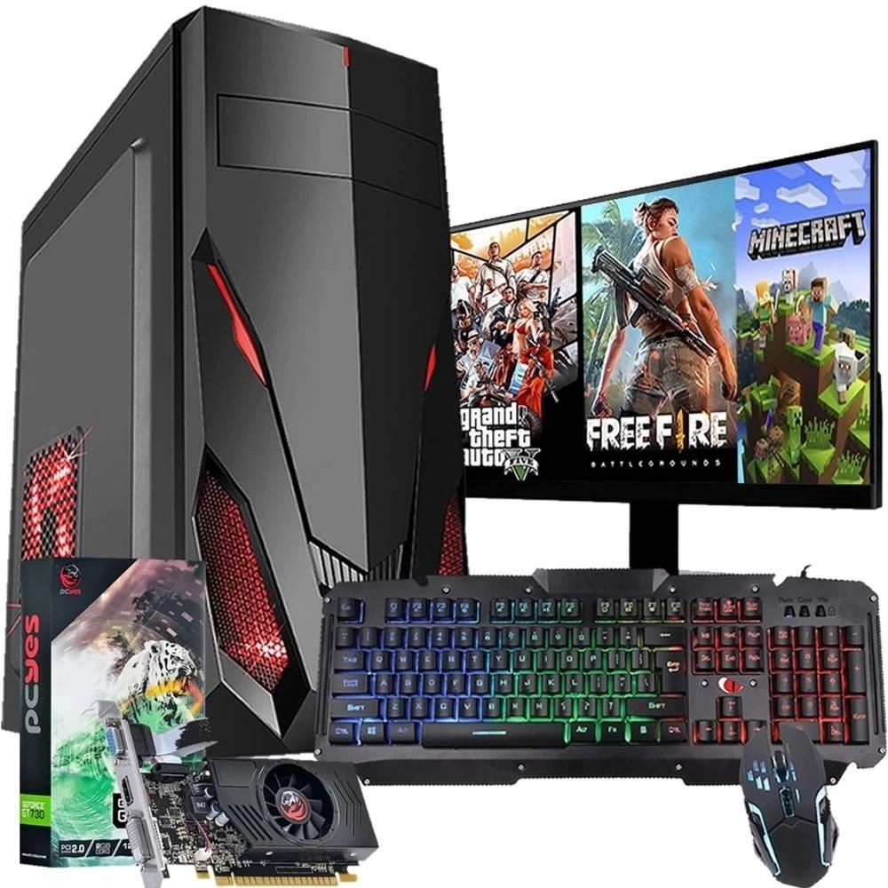computador gamer i5 8g barato completo ssd128gb+hd500gb monitor 19' gta5-offline cs lol mine Roblox