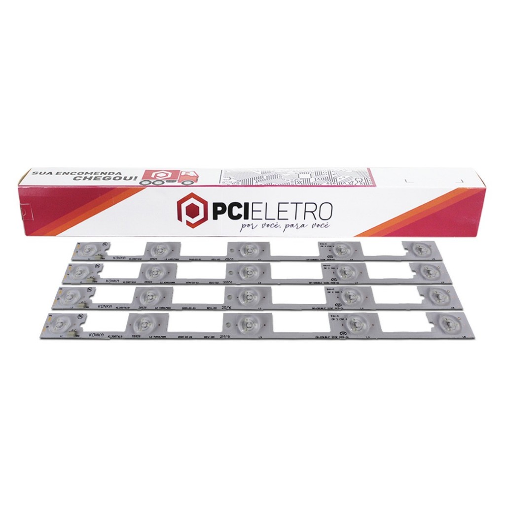 Kit 4 Barras de Led Dl3945I Kl39Gt618 Dl3945I (A) Dl3945 Com 5 Leds