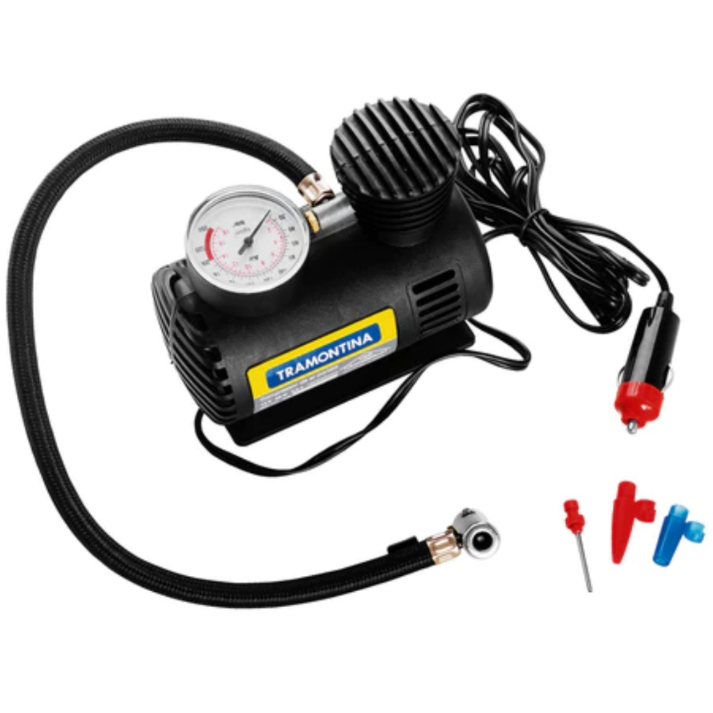 Mini Compressor de Ar Portátil Tramontina 12V para Carros bicicleta moto bola 42330/001 NOVO