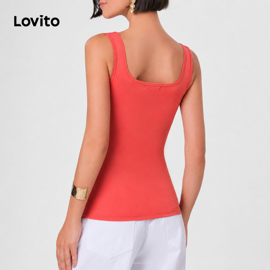 Lovito Regata Feminina Decote Quadrado Básica TKB340BRL369 · foto 2