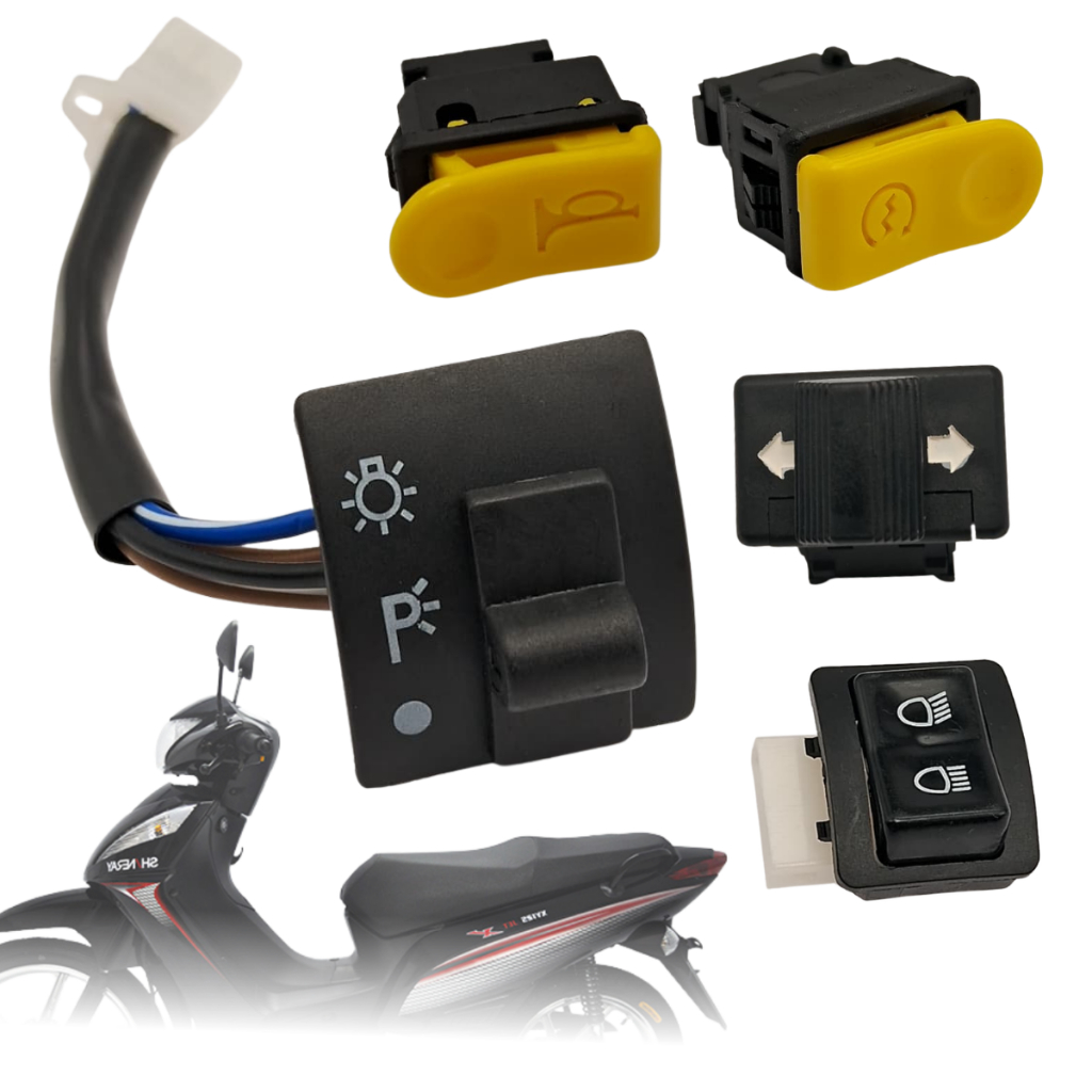 Kit Interruptores Botões Chave Luz Buzina Pisca Seta Farol Jet 50 Jet 125