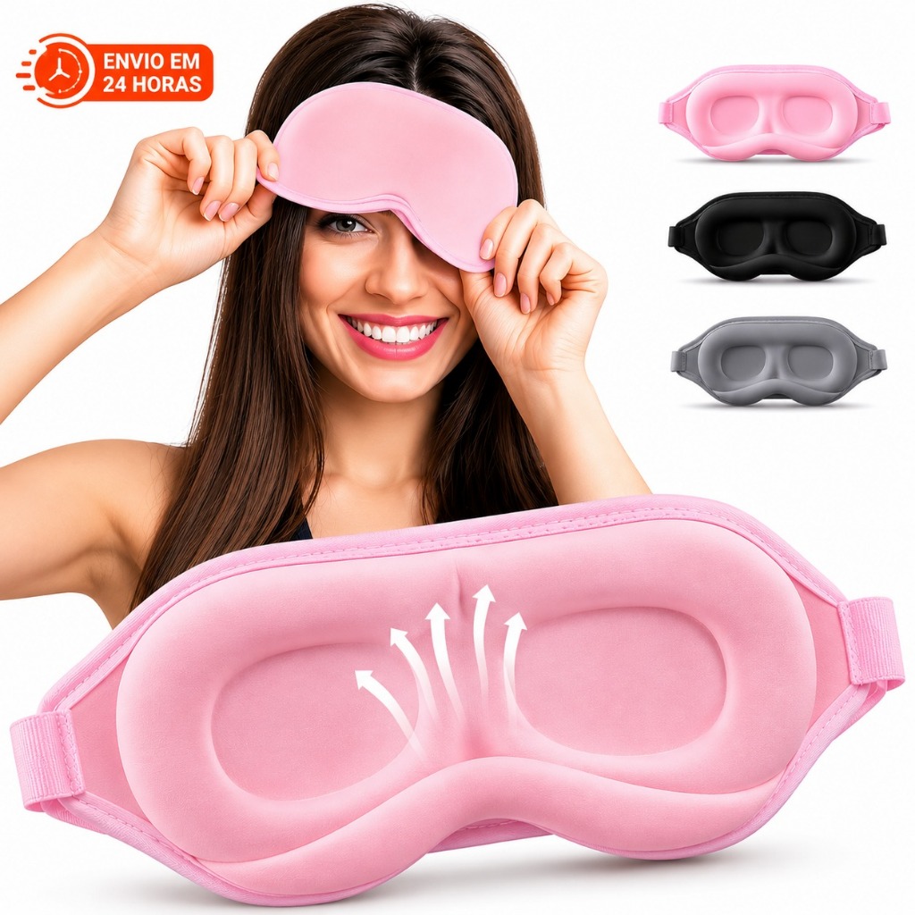 Mascara de Dormir 3D Mascara Para Dormir 100% Bloqueio de Luz Com Alça Ajustável Venda Noturna
