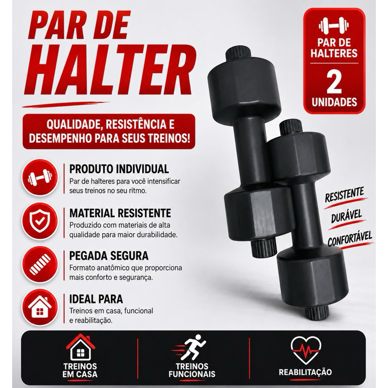 2 Halteres De Peso De Construção De Água / Equipamento De Ginástica / Hidro/ Para Treinamento em casa / Esporte