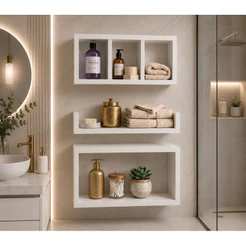 Kit 3 Peças Nicho Mdf Para Banheiro Organização Design E Funcionalidade