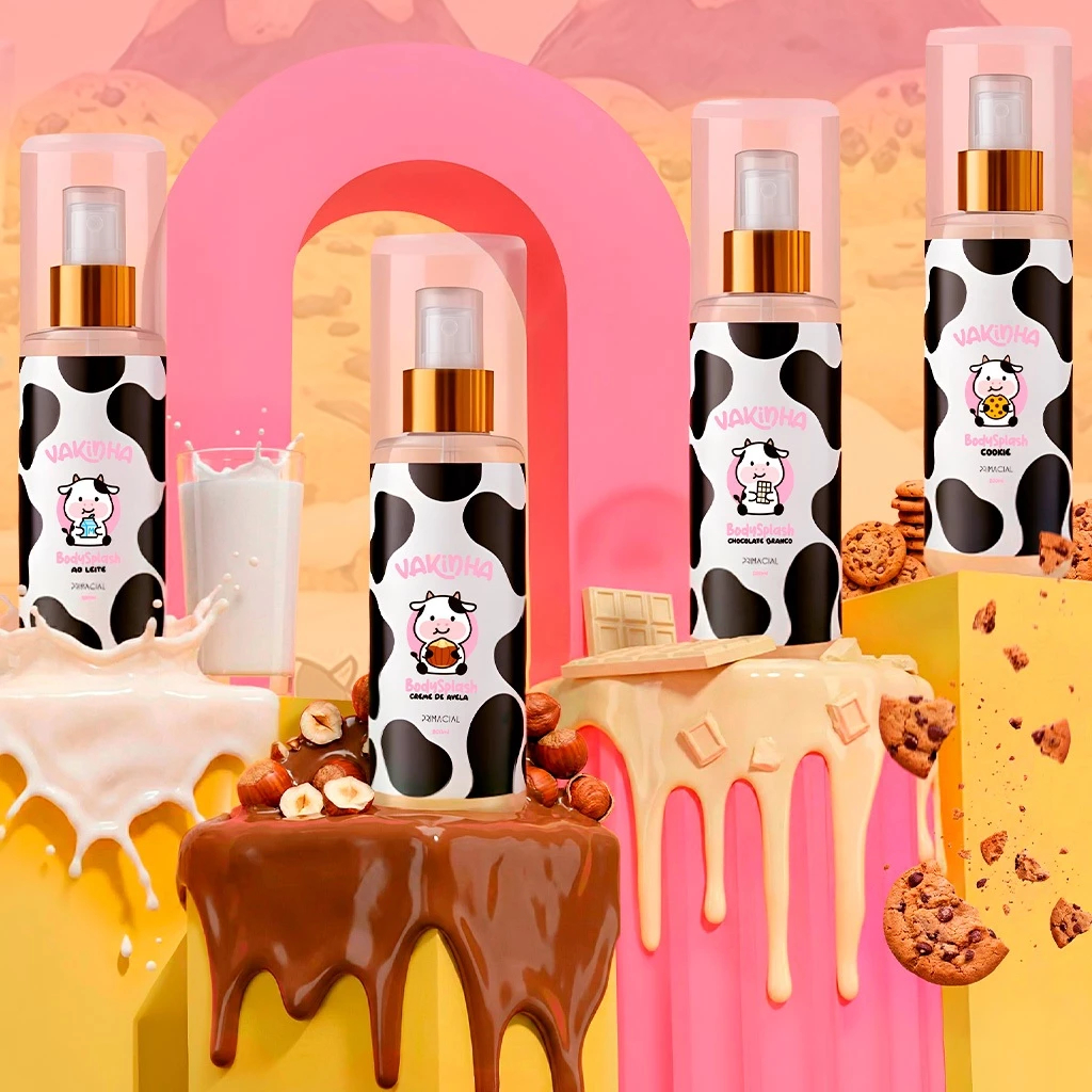 KIT 4 BODY SPLASH VAKINHA FEMININO 200ML - PRIMACIAL PERFUME GOURMAND