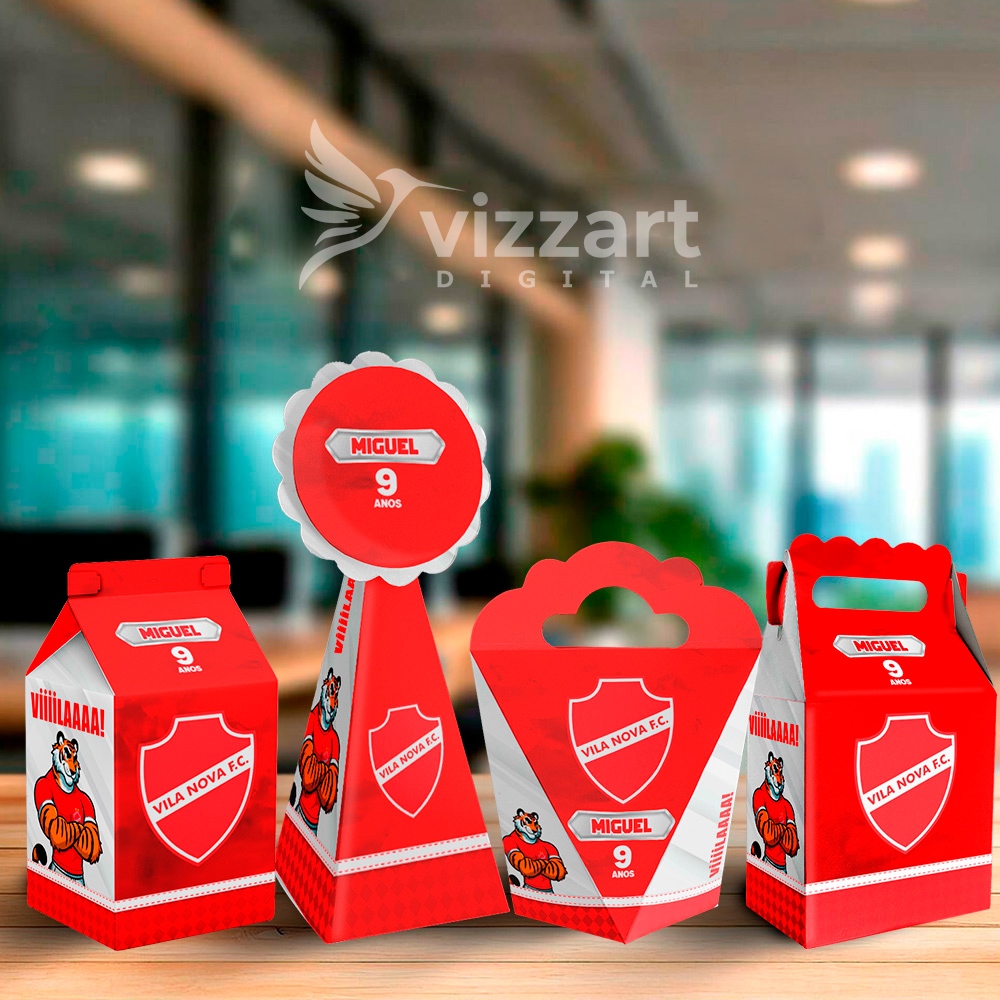 Kit Caixinhas Personalizadas VILA NOVA time futebol - Festa Personalizados - Lembrancinhas para Festa de aniversario