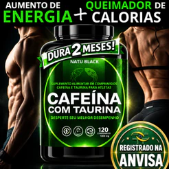 Cafeína com Taurina Pré Treino Termogenico Acelera o Metabolismo Energia Foco Desempenho Físico