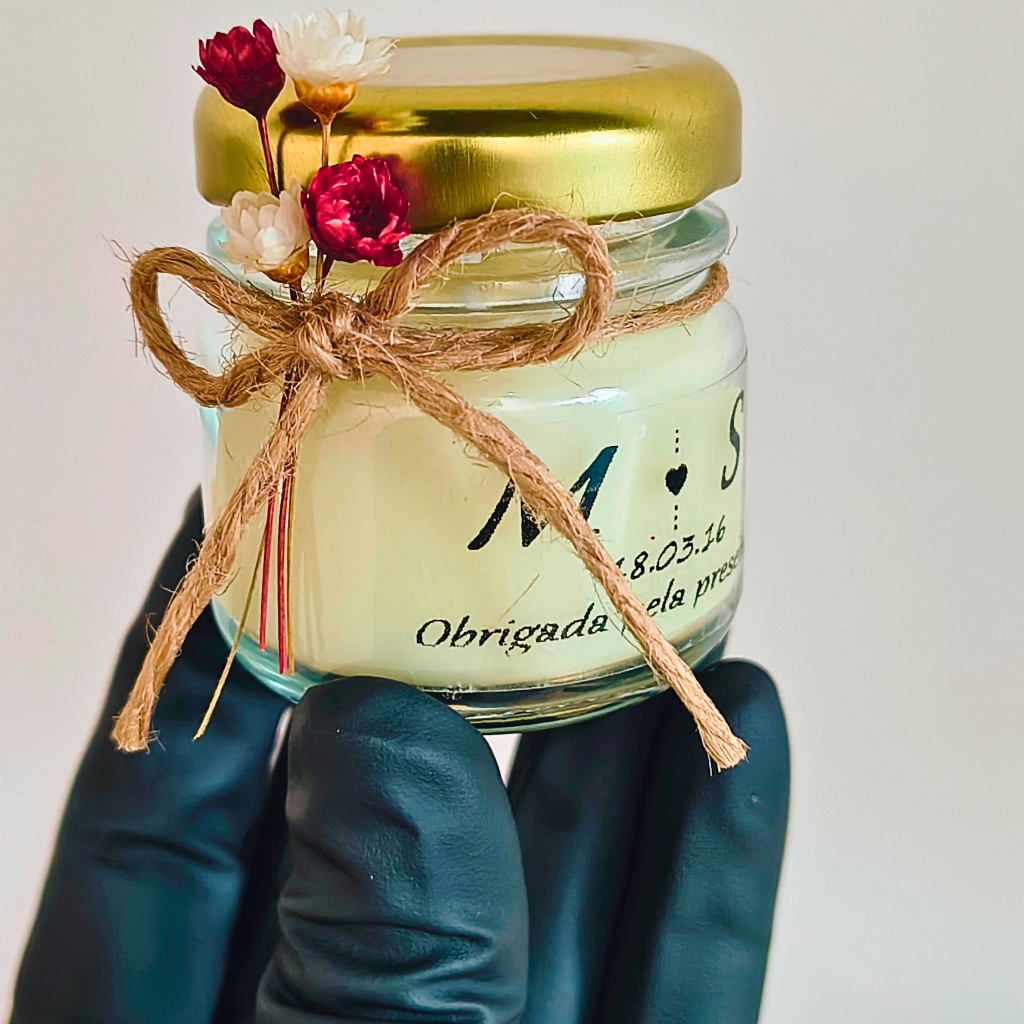 Kit 10 Velas Aromáticas Personalizadas Lembrancinhas para Casamento Aniversário e Eventos