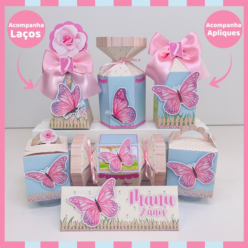 Kit Festa Jardim Das Borboletas Lembrancinha Personalizada Caixinhas Personalizadas Lembrancinhas de Aniversário