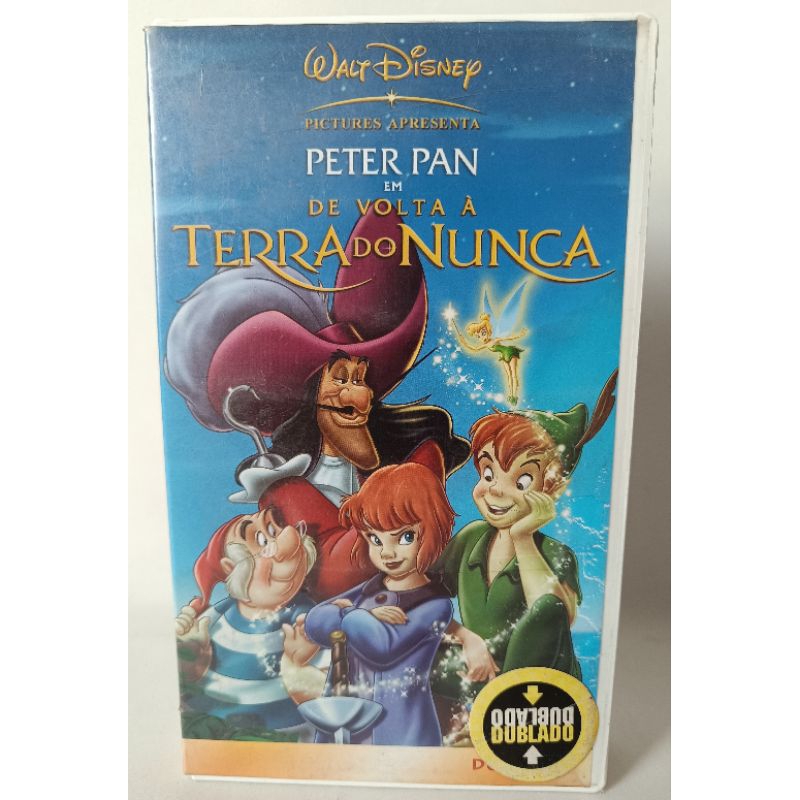 VHS Peter Pan em De Volta À Terra do Nunca Dublado filme desenho infantil Walt Disney fita clássico colecionador