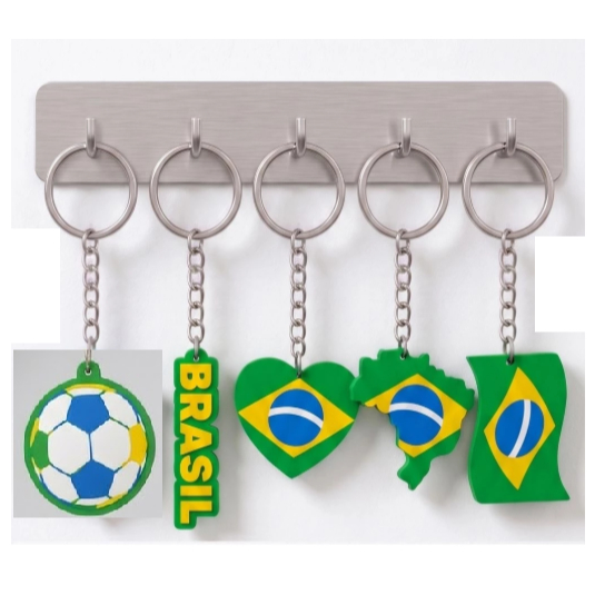 kit 10 chaveiros copa do mundo em plasticos modelos variados