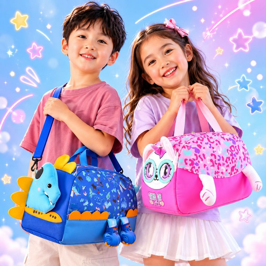 Bolsa Esportiva Infantil Nylon Resistente Respirável Organizador Viagem Creche Academia Escola