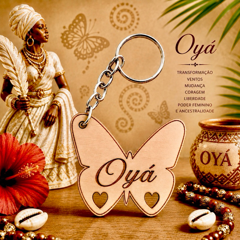 Kit chaveiro BORBOLETA OYÁ MDF, para festa, orixás, lembrancinhas, decoração — imagem 2 de 2