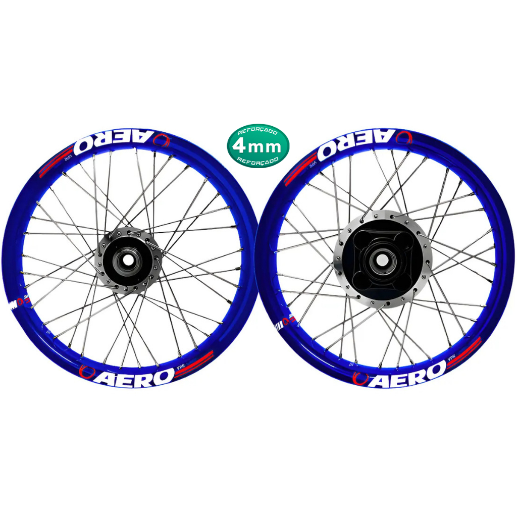 Par Roda Aro Calha Folha Jante Alumínio Viper Aero Fan Titan 125 00/08 Raios Cromados 4mm